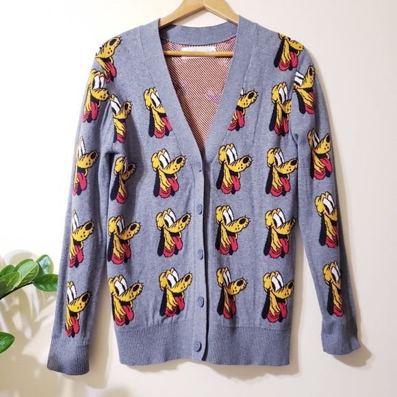 DISNEY Pluto 90th Anniversary Varsity Cardigan - Cotton XS ( Like NEW) - Picture 3 of 12